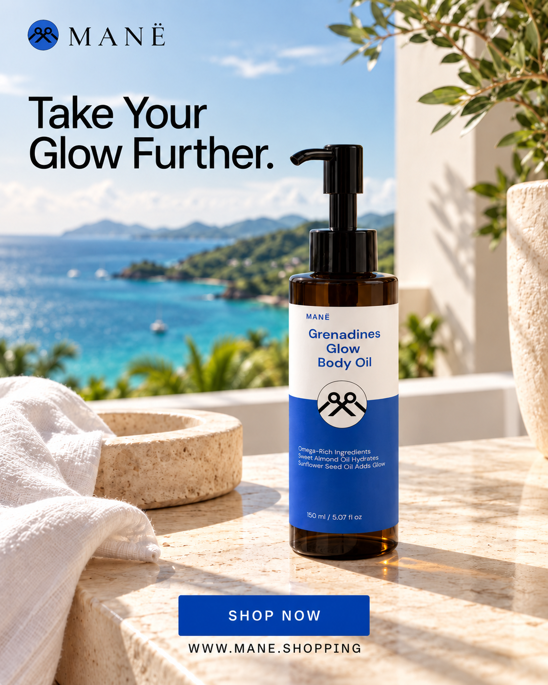 Grenadines Glow Body Oil by MANË MANË || Hair & Skin