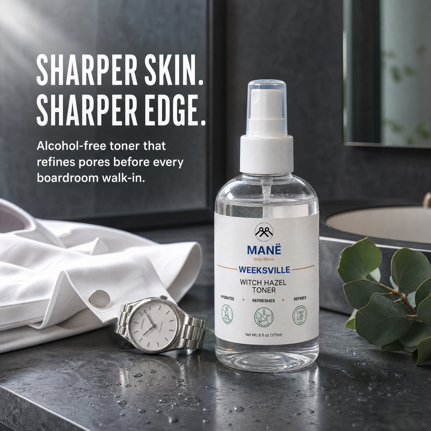 Weeksville Witch Hazel Facial Toner, Alcohol-Free - MANË || Hair & Skin