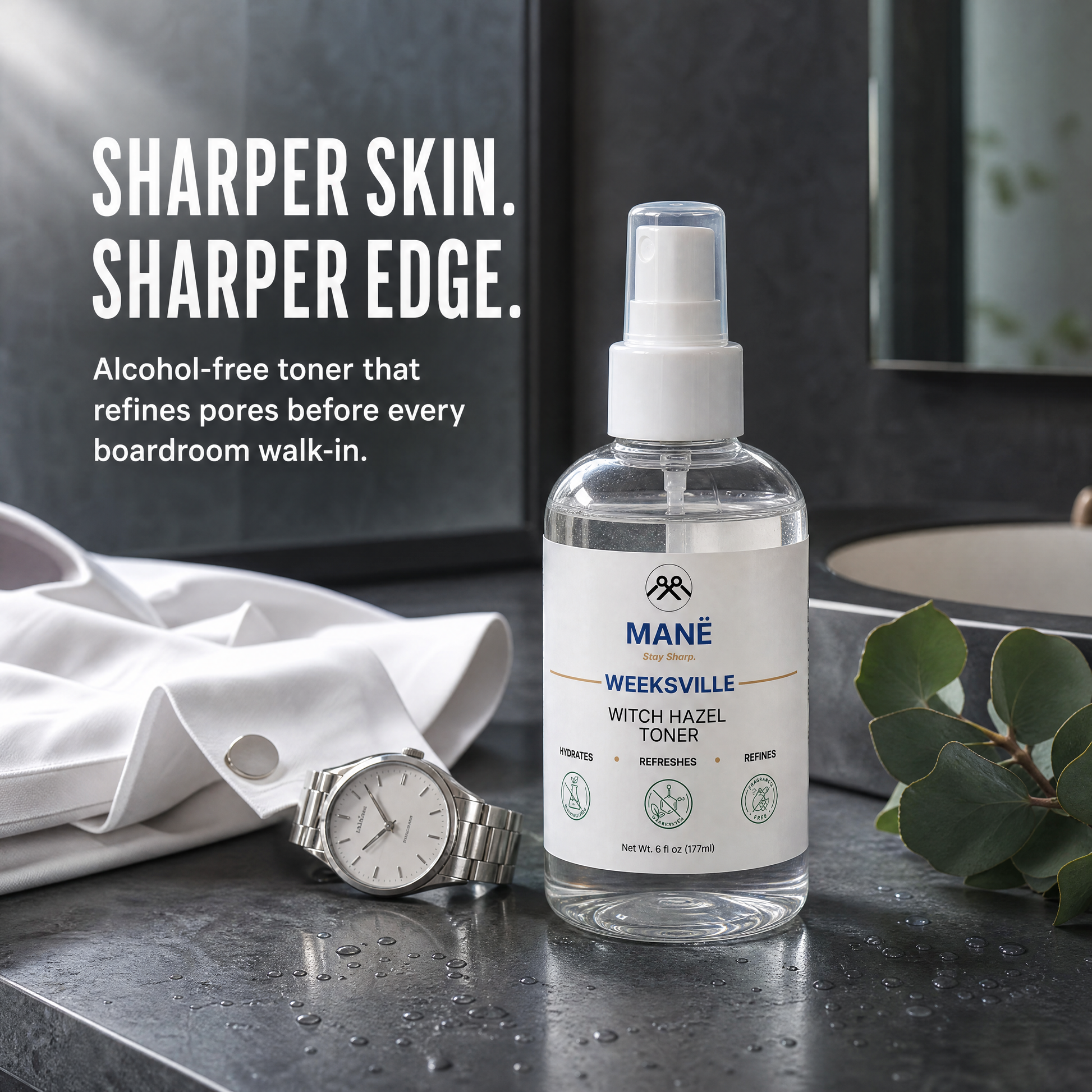 Weeksville Witch Hazel Facial Toner, Alcohol-Free - MANË || Hair & Skin