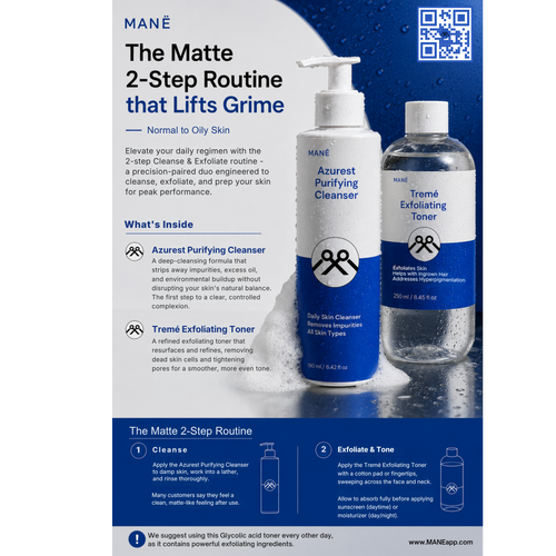 'The Matte' - Lift Grime in 2-Step Cleanse & Exfoliate Routine