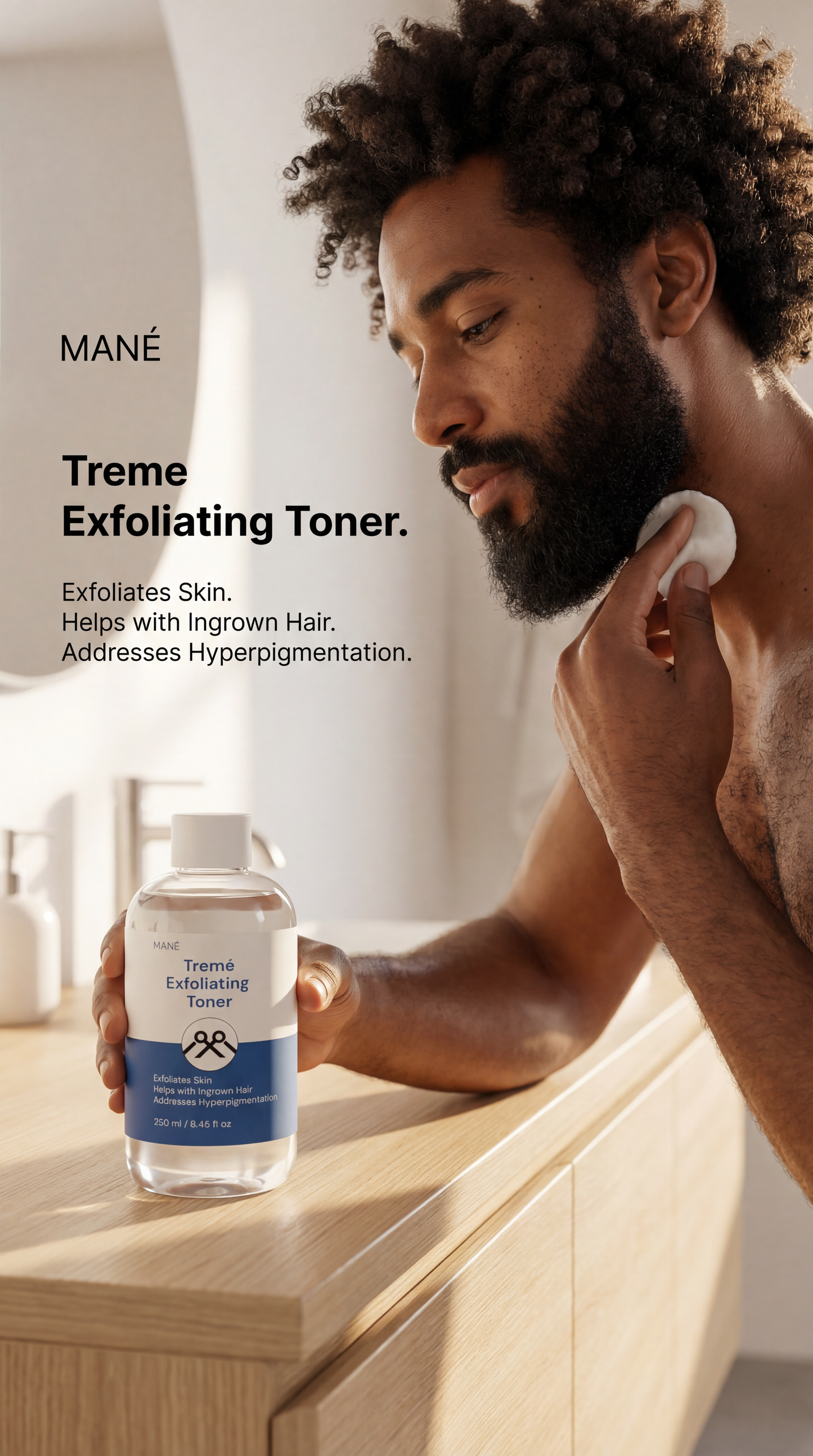 MANË Tremé Exfoliating Toner for Men | 5% Glycolic Acid Toner (250ml)