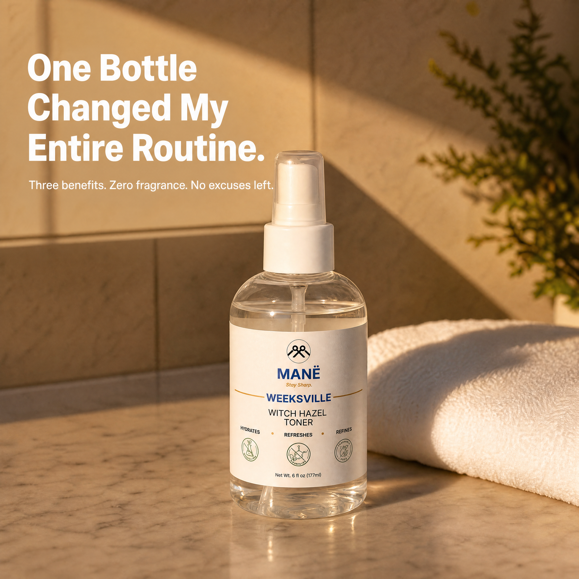 Weeksville Witch Hazel Facial Toner, Alcohol-Free - MANË || Hair & Skin