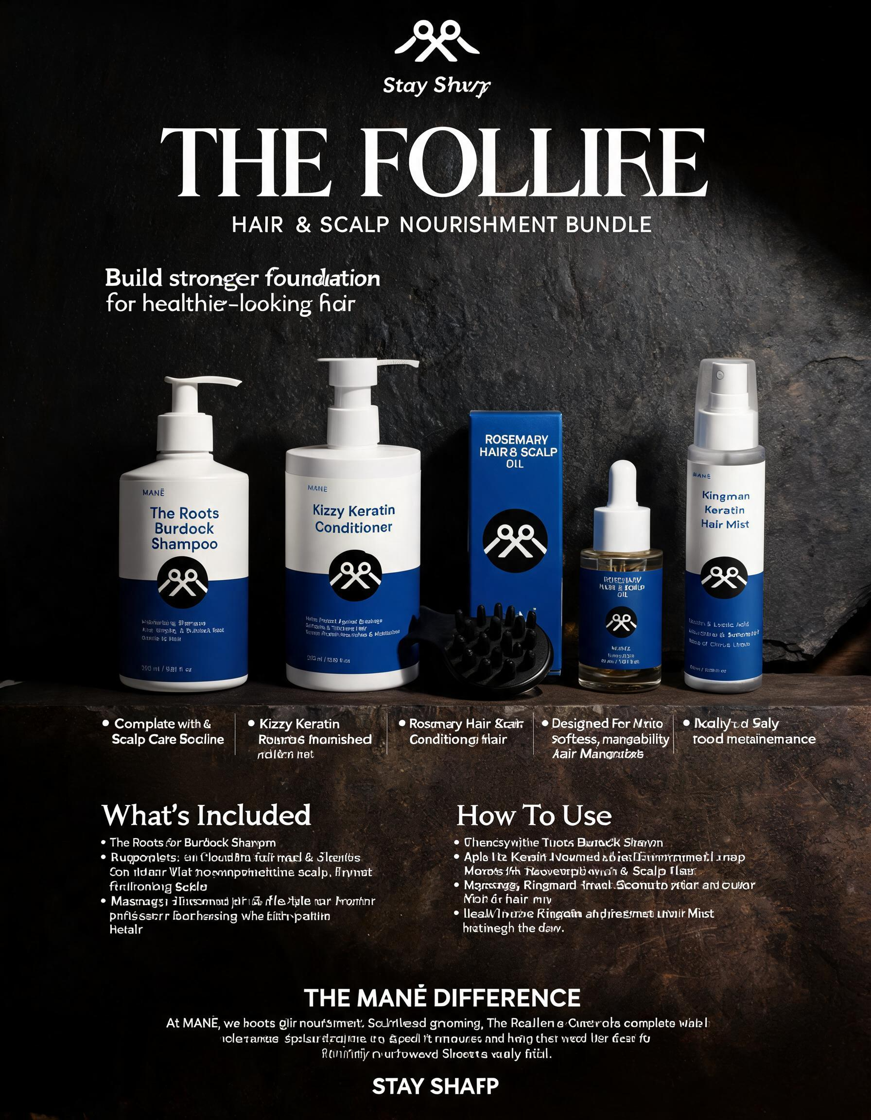 ‘The Follicle’ - A 4-Product Bundle for Hair & Scalp Nourishment MANË || Hair & Skin